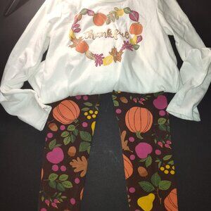 *Pre-Owned Children's Place Brown Matching Pants Set with Fall Season Accents*